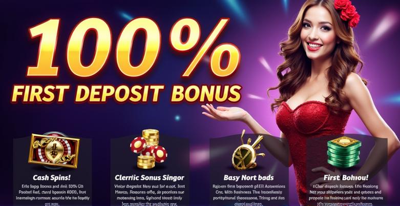 โปรโมชั่นโบนัสฝากครั้งแรก 100% สำหรับการเล่นคาสิโนออนไลน์